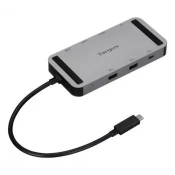 Targus DOCK429GL USB4 Dual Video 4K Mini Dock, Dual HDMI 2.0, 140W EPR PD Pass-Through, Gigabit Ethernet, Silber
