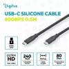 DIGITUS USB4 Version 2.0 Silicone Cable USB-C auf USB-C 80Gbps 240W 16K 0,5m Schwarz AK-300350-005-S