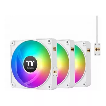 Thermaltake CT120 EX Infinity ARGB Sync White | 120mm Infinity Mirror Hydraulic Bearing PWM Gehäuselüfter 3er-Pack