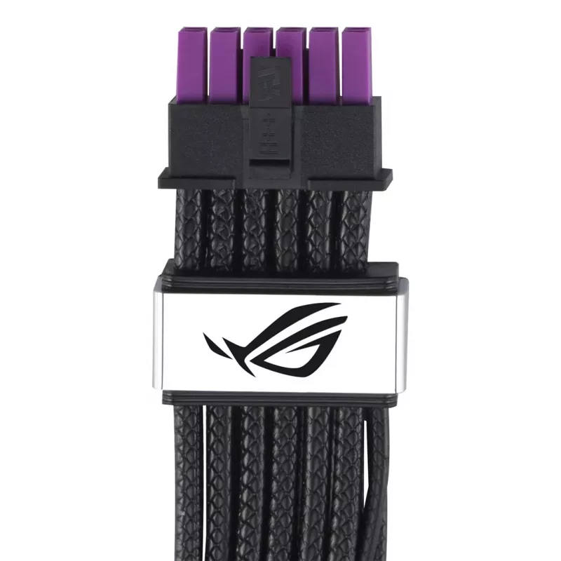 ASUS ROG Equalizer 12V-2x6 PCIe 5.1 / ATX 3.1 GPU Power Cable, 0,75 m, 16 AWG, Schwarz (90YE00BN-B0QA00)