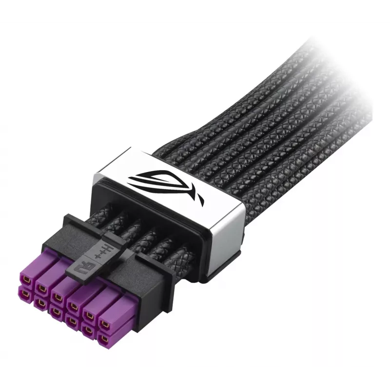ASUS ROG Equalizer 12V-2x6 PCIe 5.1 / ATX 3.1 GPU Power Cable, 0,75 m, 16 AWG, Schwarz (90YE00BN-B0QA00)