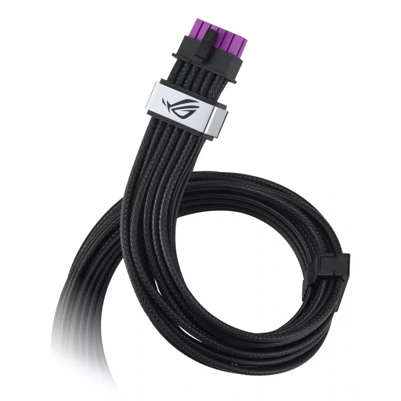 ASUS ROG Equalizer 12V-2x6 PCIe 5.1 / ATX 3.1 GPU Power Cable, 0,75 m, 16 AWG, Schwarz (90YE00BN-B0QA00)