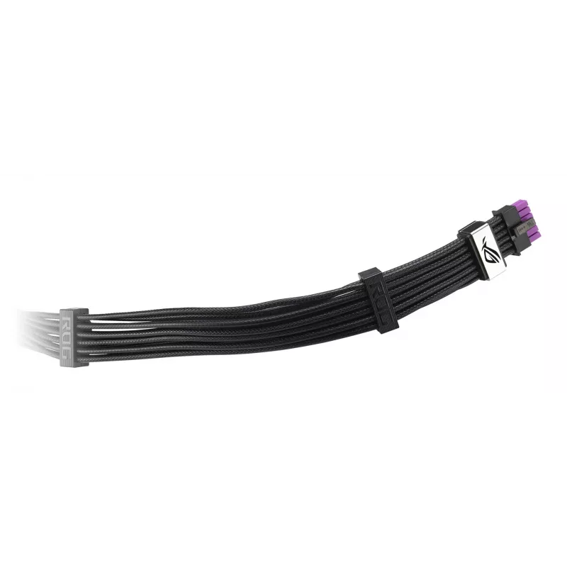 ASUS ROG Equalizer 12V-2x6 PCIe 5.1 / ATX 3.1 GPU Power Cable, 0,75 m, 16 AWG, Schwarz (90YE00BN-B0QA00)