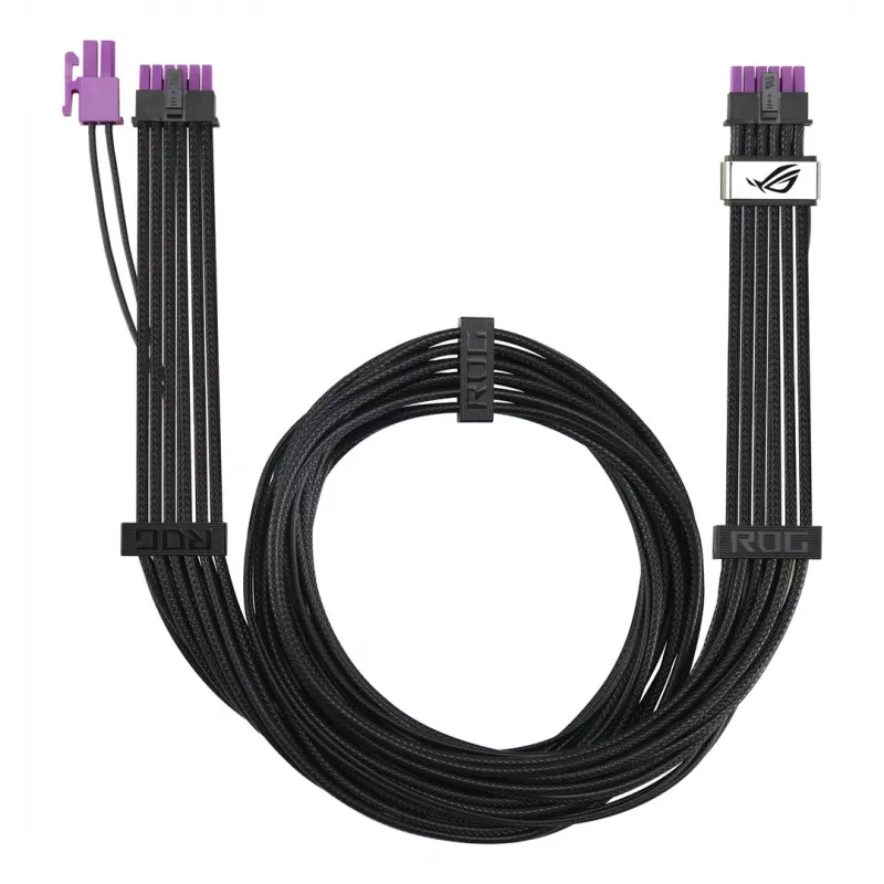 ASUS ROG Equalizer 12V-2x6 PCIe 5.1 / ATX 3.1 GPU Power Cable, 0,75 m, 16 AWG, Schwarz (90YE00BN-B0QA00)