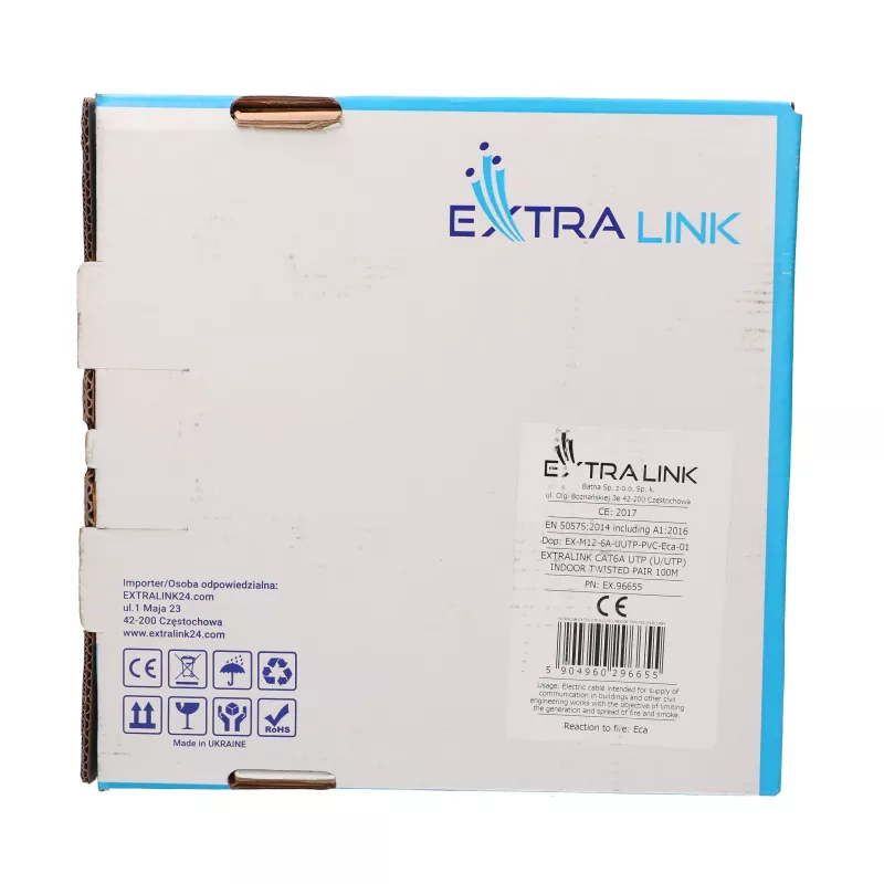 Extralink CAT6A U/UTP Indoor Twisted-Pair-Installationskabel 100 m EX.96655