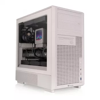 Thermaltake Retro 260 TG Beige — Micro-ATX PC-Gehäuse, gehärtetes Glas, 2x 120-mm-Lüfter, USB-C, 280-mm-Radiator / 370-mm-GPU-Unterstützung