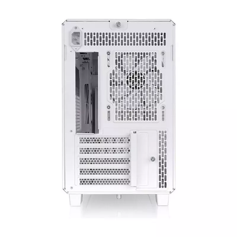 Thermaltake TR200 WS Snow White — Micro-ATX PC-Gehäuse, Mesh mit Echtholz-Frontblende, 1x 120-mm-Lüfter, USB-C, 360-mm-Radiator / 365-mm-GPU-Unterstützung