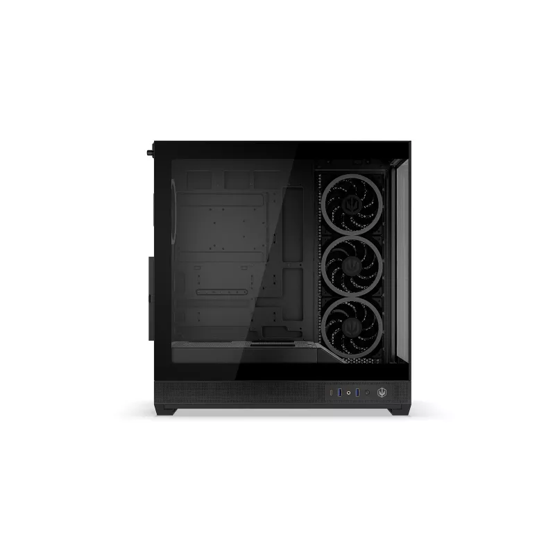 ENDORFY Fishtank 6000 Corona Mid-Tower PC-Gehäuse - Schwarz, Doppeltes Tempered Glass, 4x ARGB-Lüfter, USB-C, E-ATX
