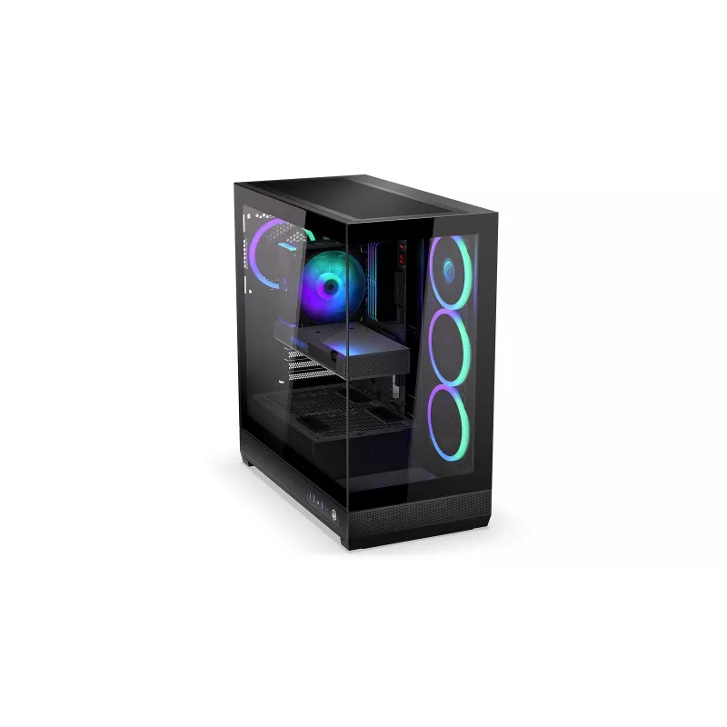 ENDORFY Fishtank 6000 Corona Mid-Tower PC-Gehäuse - Schwarz, Doppeltes Tempered Glass, 4x ARGB-Lüfter, USB-C, E-ATX