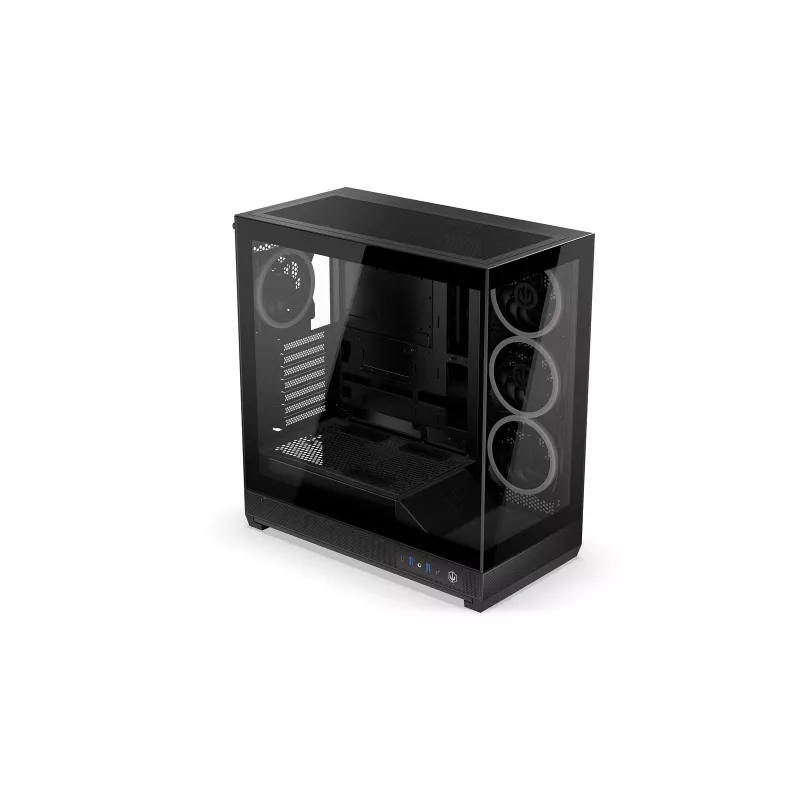 ENDORFY Fishtank 6000 Corona Mid-Tower PC-Gehäuse - Schwarz, Doppeltes Tempered Glass, 4x ARGB-Lüfter, USB-C, E-ATX