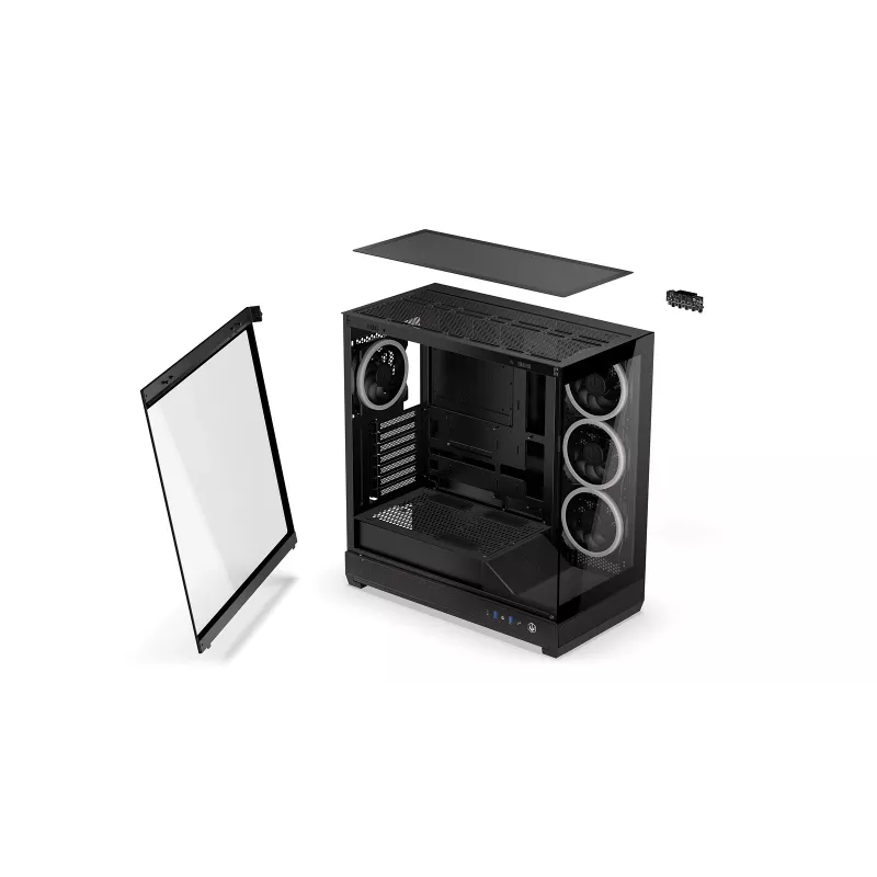 ENDORFY Fishtank 6000 Corona Mid-Tower PC-Gehäuse - Schwarz, Doppeltes Tempered Glass, 4x ARGB-Lüfter, USB-C, E-ATX