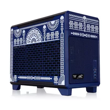 Thermaltake TR100 Koralie Edition Mini-ITX SFF Gehäuse Cobalt Blue - PCIe 4.0 Riser, SFX PSU, 360mm GPU - CA-11A-00SPNN-AR