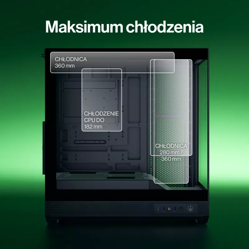 ENDORFY Fishtank 6000 Flex Mid-Tower PC-Gehäuse - Schwarz, doppeltes gehärtetes Glas, USB-C, E-ATX, Back-Connect Ready (keine Lüfter)