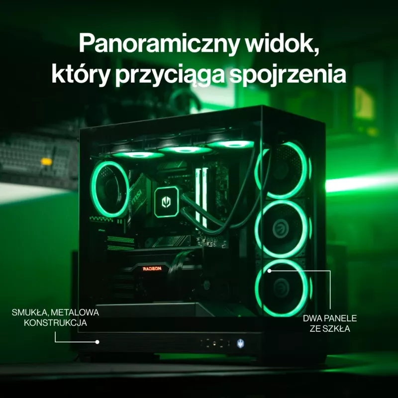 ENDORFY Fishtank 6000 Flex Mid-Tower PC-Gehäuse - Schwarz, doppeltes gehärtetes Glas, USB-C, E-ATX, Back-Connect Ready (keine Lüfter)
