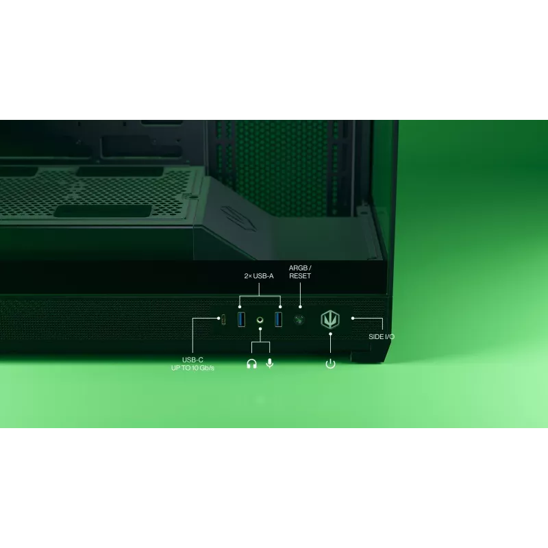 ENDORFY Fishtank 6000 Flex Mid-Tower PC-Gehäuse - Schwarz, doppeltes gehärtetes Glas, USB-C, E-ATX, Back-Connect Ready (keine Lüfter)