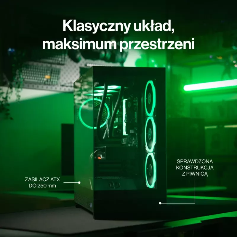 ENDORFY Fishtank 6000 Flex Mid-Tower PC-Gehäuse - Schwarz, doppeltes gehärtetes Glas, USB-C, E-ATX, Back-Connect Ready (keine Lüfter)