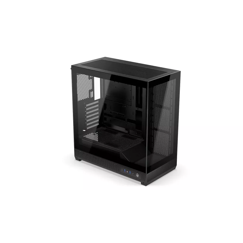 ENDORFY Fishtank 6000 Flex Mid-Tower PC-Gehäuse - Schwarz, doppeltes gehärtetes Glas, USB-C, E-ATX, Back-Connect Ready (keine Lüfter)