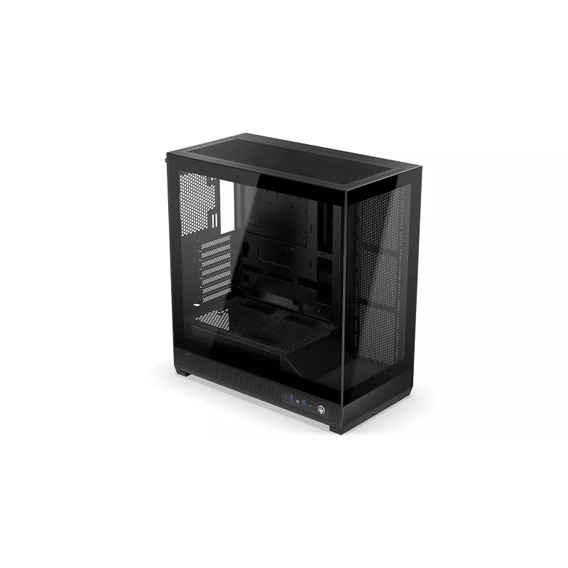ENDORFY Fishtank 6000 Flex Mid-Tower PC-Gehäuse - Schwarz, doppeltes gehärtetes Glas, USB-C, E-ATX, Back-Connect Ready (keine Lüfter)