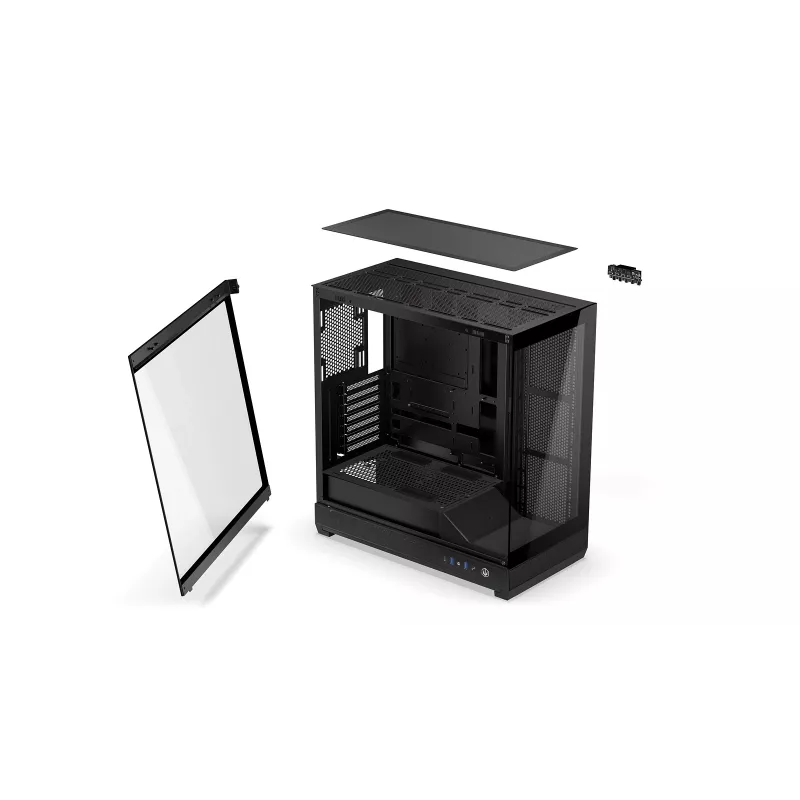 ENDORFY Fishtank 6000 Flex Mid-Tower PC-Gehäuse - Schwarz, doppeltes gehärtetes Glas, USB-C, E-ATX, Back-Connect Ready (keine Lüfter)