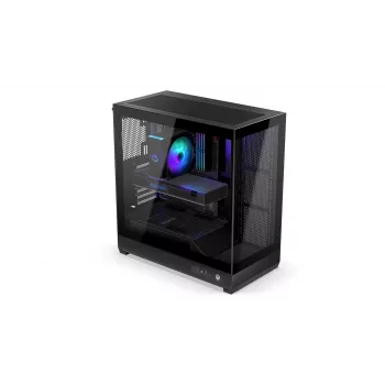ENDORFY Fishtank 6000 Flex Mid-Tower PC-Gehäuse - Schwarz, doppeltes gehärtetes Glas, USB-C, E-ATX, Back-Connect Ready (keine Lüfter)