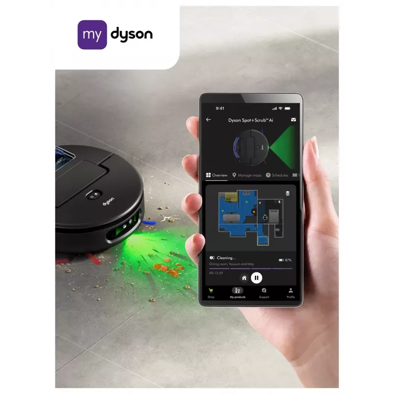 Dyson Spot+Scrub Ai Nass- und Trockensaugroboter 586183-01 Schwarz