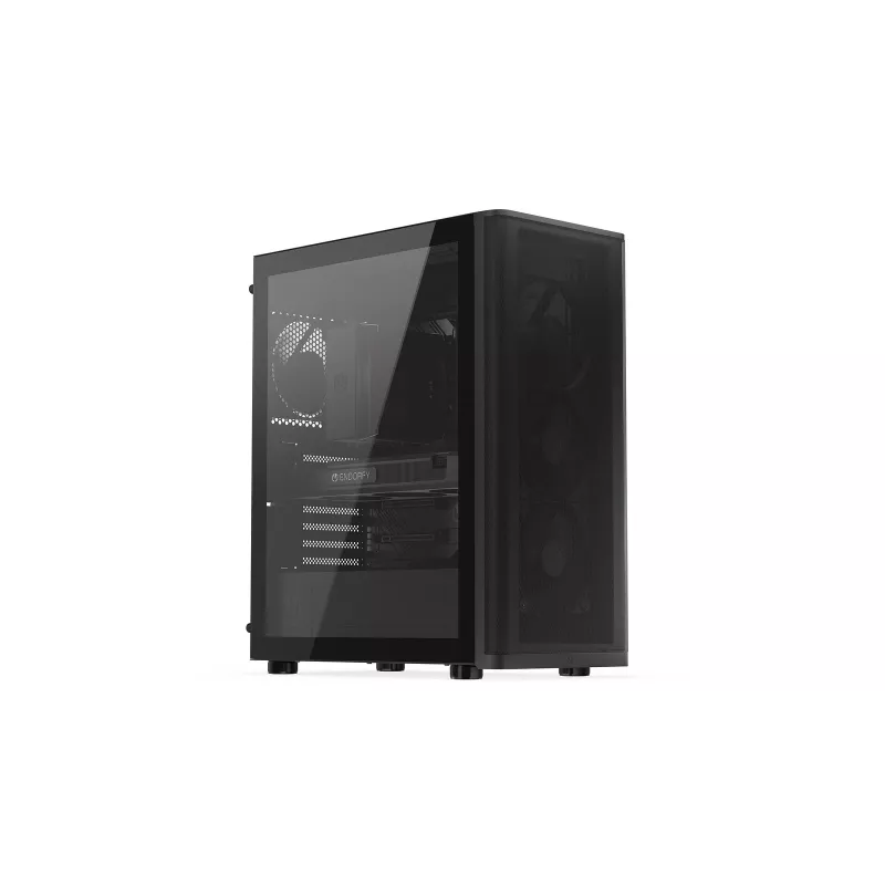 ENDORFY Ventum 400 Air ATX PC-Gehäuse - Schwarz, gehärtetes Glas, 4x Stratus 120 PWM-Lüfter, USB-C