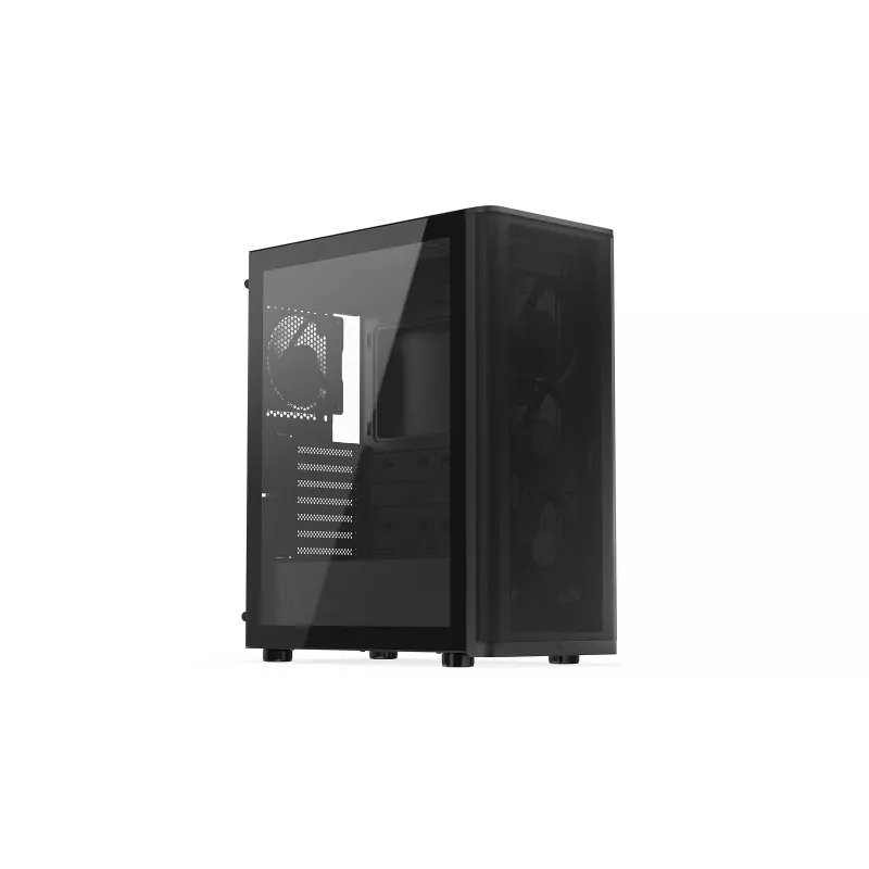 ENDORFY Ventum 400 Air ATX PC-Gehäuse - Schwarz, gehärtetes Glas, 4x Stratus 120 PWM-Lüfter, USB-C