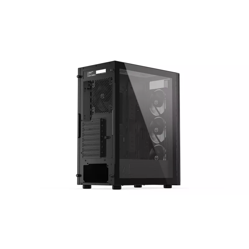 ENDORFY Ventum 400 Air ATX PC-Gehäuse - Schwarz, gehärtetes Glas, 4x Stratus 120 PWM-Lüfter, USB-C