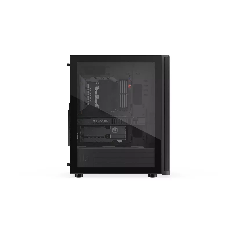 ENDORFY Ventum 400 Air ATX PC-Gehäuse - Schwarz, gehärtetes Glas, 4x Stratus 120 PWM-Lüfter, USB-C