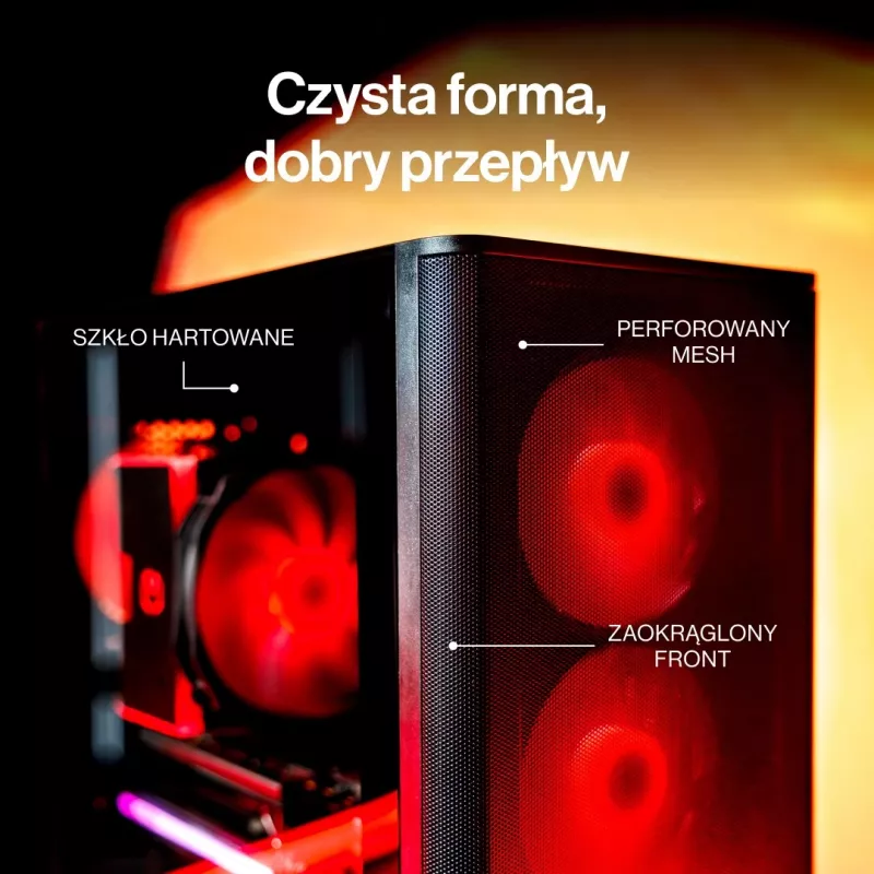 ENDORFY Ventum 400 Air ATX PC-Gehäuse - Schwarz, gehärtetes Glas, 4x Stratus 120 PWM-Lüfter, USB-C