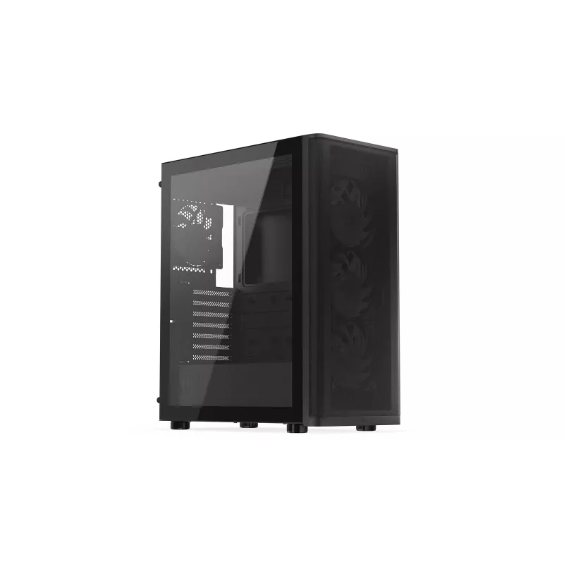 ENDORFY Ventum 400 ARGB ATX PC-Gehäuse - Schwarz, gehärtetes Glas, 4x Stratus 120 PWM ARGB Lüfter, ARGB & PWM Controller, USB-C