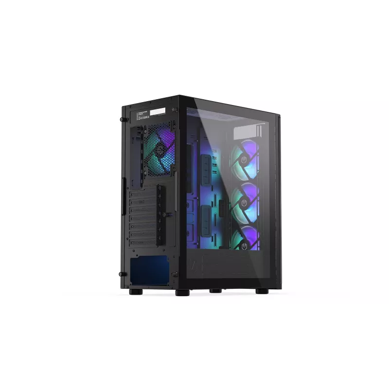 ENDORFY Ventum 400 ARGB ATX PC-Gehäuse - Schwarz, gehärtetes Glas, 4x Stratus 120 PWM ARGB Lüfter, ARGB & PWM Controller, USB-C