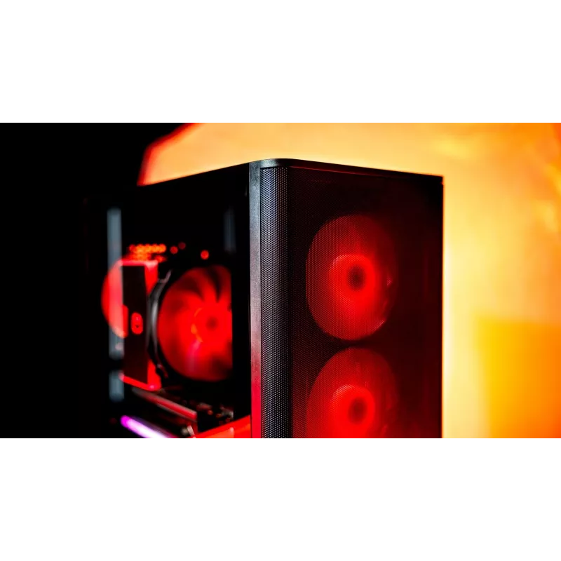 ENDORFY Ventum 400 ARGB ATX PC-Gehäuse - Schwarz, gehärtetes Glas, 4x Stratus 120 PWM ARGB Lüfter, ARGB & PWM Controller, USB-C