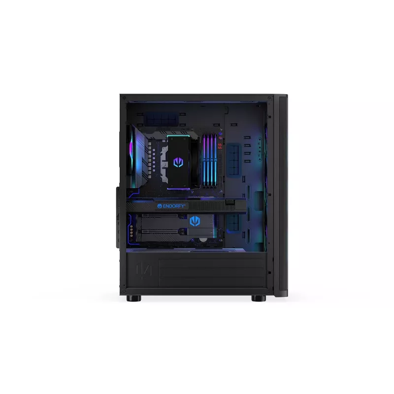 ENDORFY Ventum 400 ARGB ATX PC-Gehäuse - Schwarz, gehärtetes Glas, 4x Stratus 120 PWM ARGB Lüfter, ARGB & PWM Controller, USB-C