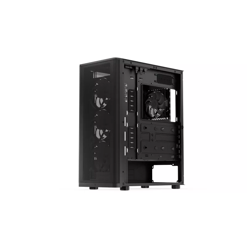 ENDORFY Ventum 400 ARGB ATX PC-Gehäuse - Schwarz, gehärtetes Glas, 4x Stratus 120 PWM ARGB Lüfter, ARGB & PWM Controller, USB-C