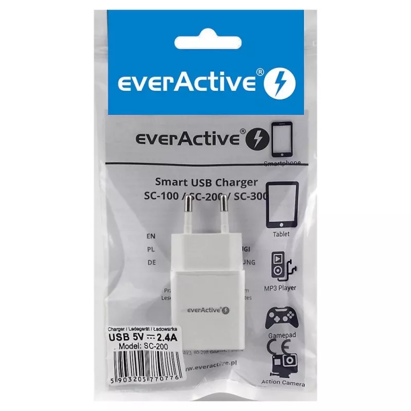 everActive SC-200 USB-A-Wandladegerät 2,4 A 12 W Weiß
