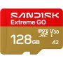 SanDisk Extreme Go microSDXC 128 GB, UHS-I U3 V30 A2, Lesen 240 MB/s, Schreiben 120 MB/s, SDSQXGN-128G-GN6MN