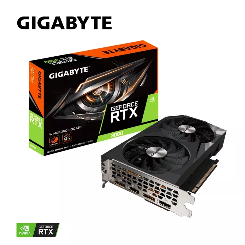 Gigabyte GeForce RTX 3060 WINDFORCE OC 12G (rev. 2.0) NVIDIA 12 GB GDDR6 Grafikkarte GV-N3060WF2OC-12GD2.0