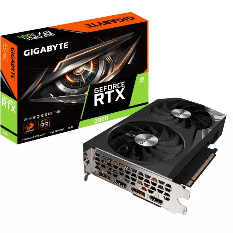 Gigabyte GeForce RTX 3060 WINDFORCE OC 12G (rev. 2.0) NVIDIA 12 GB GDDR6 Grafikkarte GV-N3060WF2OC-12GD2.0