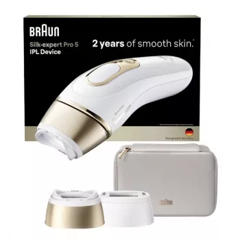 Braun Silk-expert Pro 5 PL5210 IPL-Haarentfernungsgerät Gold Weiß SensoAdapt