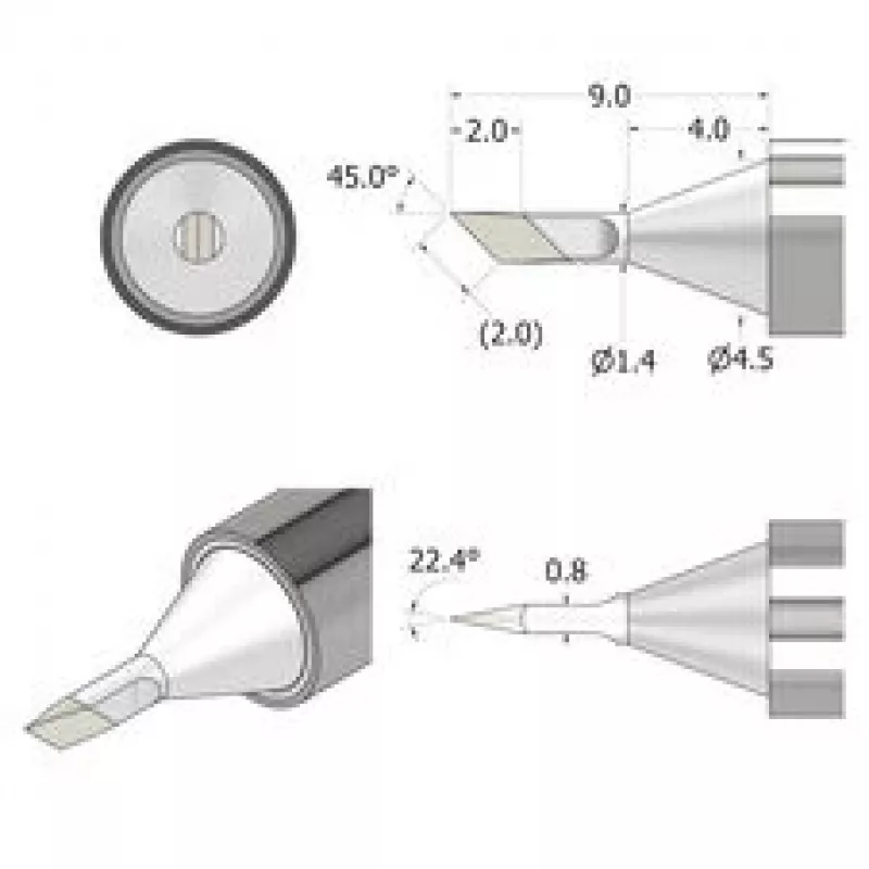 iFixit FixHub Lötspitze Messer 1,4mm IF145-842-1 Silber