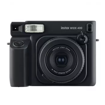 FUJIFILM instax WIDE 400 Sofortbildkamera — Breitformat 62×99 mm Abzüge, eingebauter Blitz, schwarz, 16975362