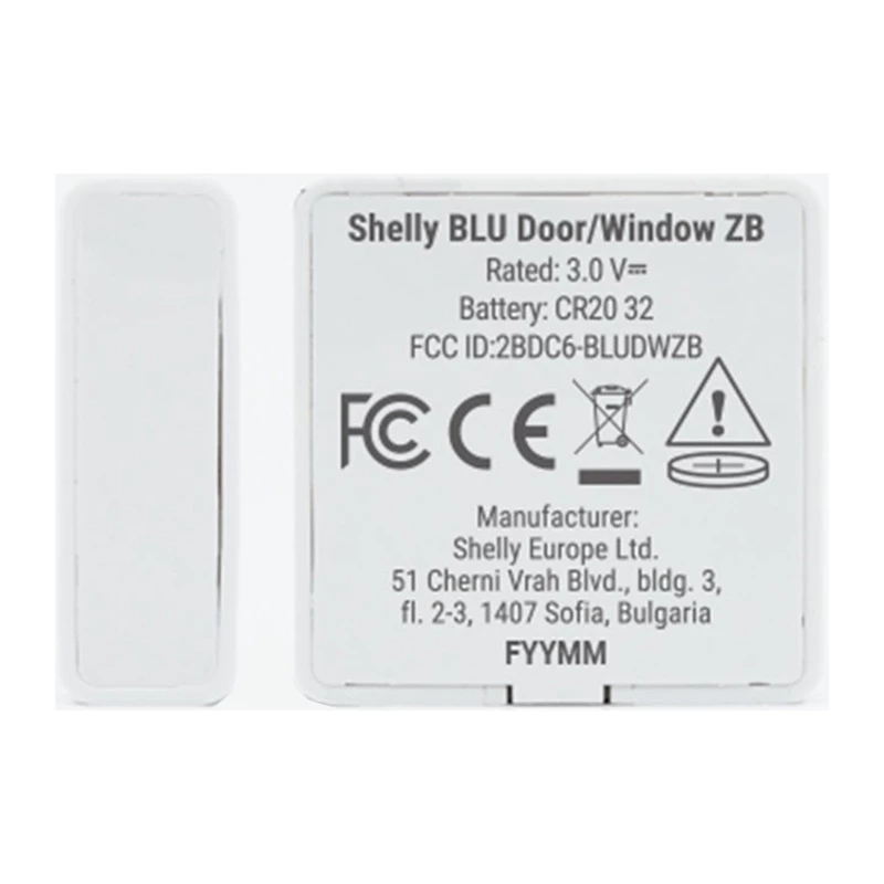 Shelly BLU Door/Window ZB Zigbee Bluetooth Smart Tür-/Fenstersensor Weiß