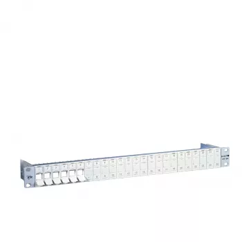 METZ CONNECT BTR E-DAT Modul Patchpanel - 24 Ports - Cat.6A - geschirmt - 1U - Lichtgrau (RAL 7035) - 130920-00-E
