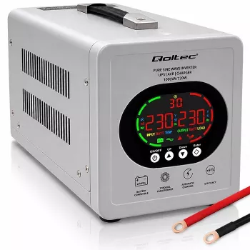 Qoltec Pure Sine Wave USV 1000VA/720W Line-Interactive AVR LCD LiFePO4 AGM GEL