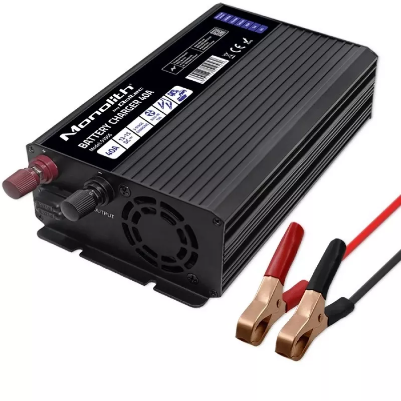 Qoltec Intelligent Professional Monolith Batterieladegerät für LiFePO4 AGM GEL SLA Batterien | 40A | 12V