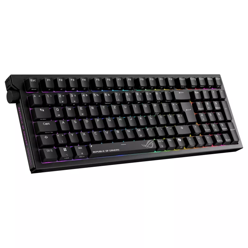 ASUS ROG Strix Morph 96 Wireless Gaming Keyboard, 96% Layout, ROG NX Snow Switches, Hot-Swappable, Tri-Mode Connectivity, Schwarz