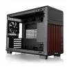Thermaltake TR200 WS Super Mini Tower Gehäuse, Schwarz/Holz, gehärtetes Glas