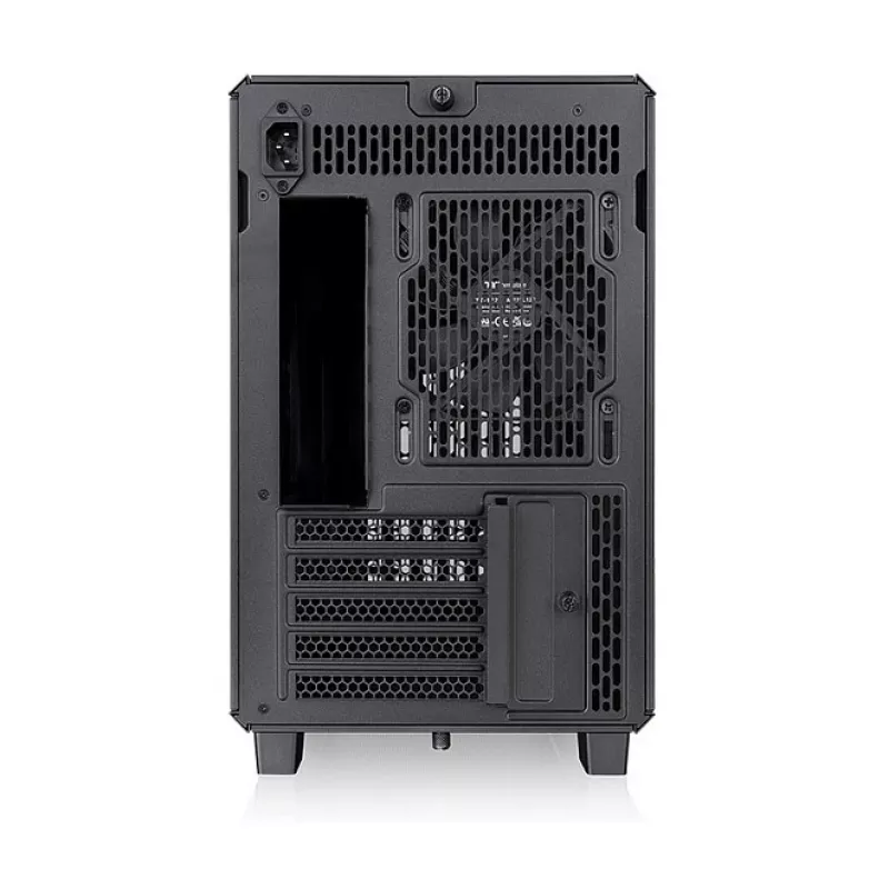 Thermaltake TR200 WS Super Mini Tower Gehäuse, Schwarz/Holz, gehärtetes Glas