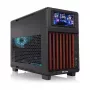 Thermaltake TR200 WS Super Mini Tower Gehäuse, Schwarz/Holz, gehärtetes Glas